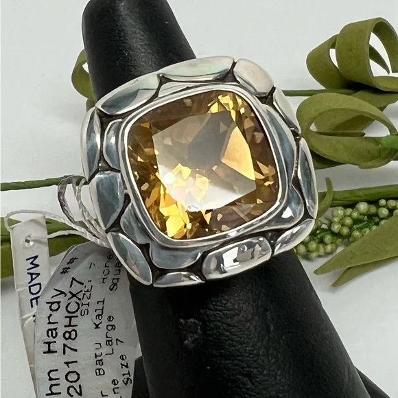 John Hardy Large Honey Citrine Batu Kali Ring